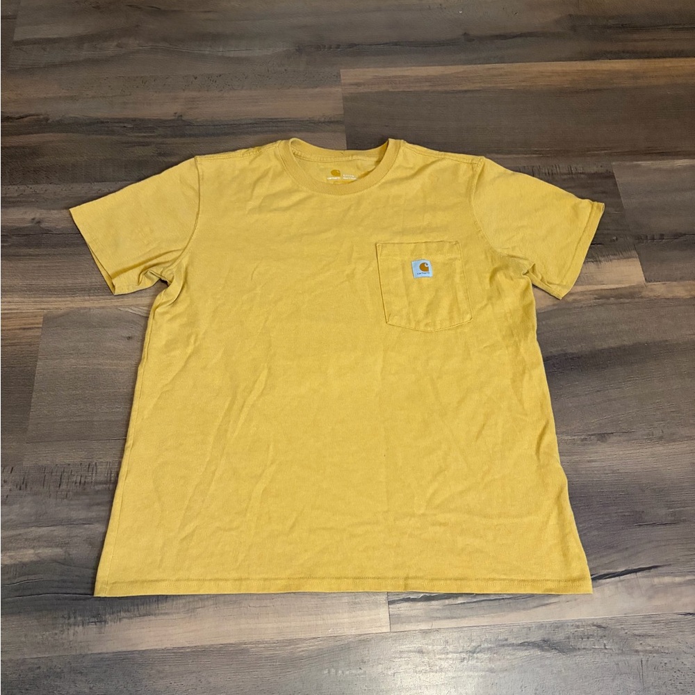 Womens Carhartt Mustard Yellow Short Sleeve Tee Size Large
